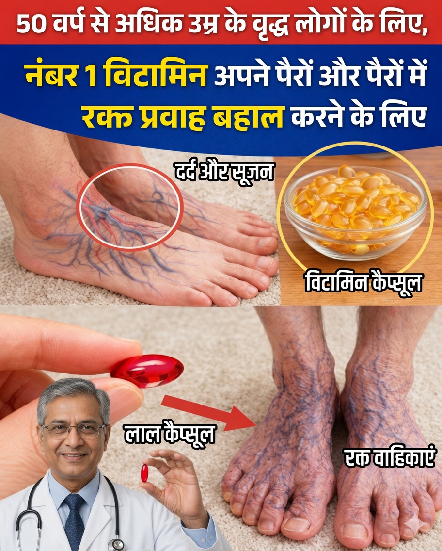 50 से ऊपर के लोग पैरों और पैरों के पंजों में रक्त संचार बेहतर करने के लिए जिस नंबर 1 विटामिन की कमी झेल रहे हैं (कुछ ही दिनों में गर्माहट लौटती महसूस करें)