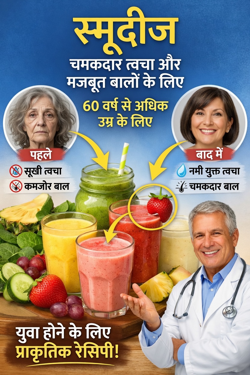 60 के बाद त्वचा और बालों को मजबूत करने के लिए 7 आसान रोज़ाना स्मूदी रेसिपी