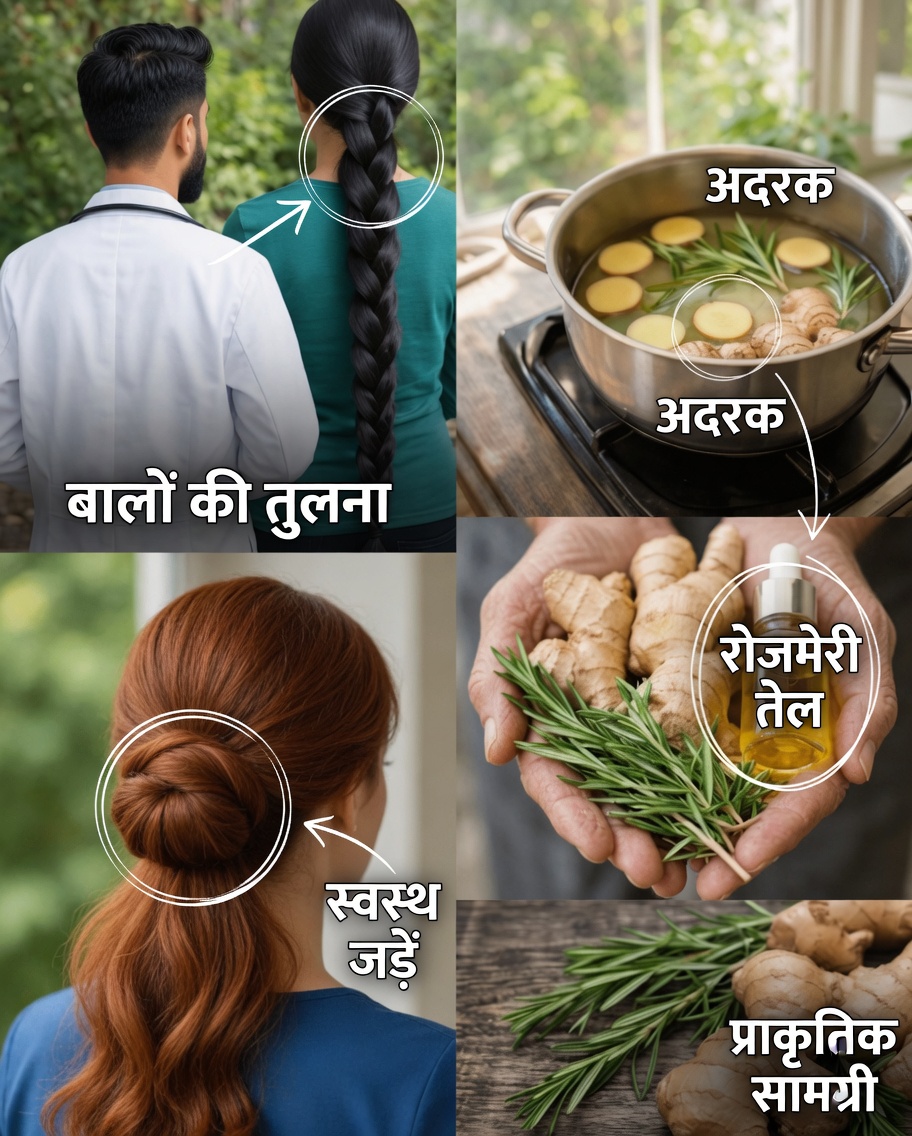 एक सरल अदरक और रोज़मेरी रिंस से लंबे और घने बालों की वृद्धि को कैसे प्रोत्साहित करें