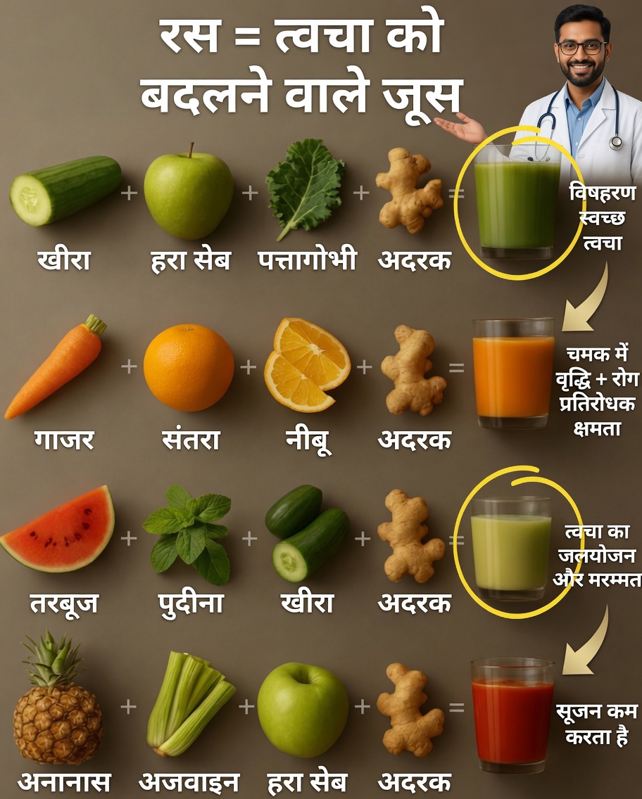 दैनिक स्वास्थ्य के लिए इन शक्तिशाली जूसों को मिलाएँ