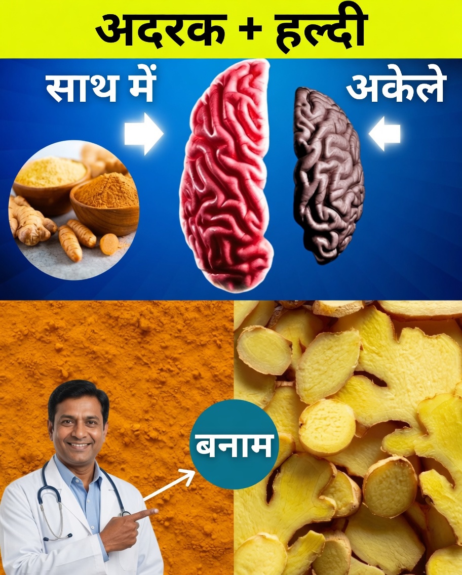 हल्दी + अदरक अलग-अलग की तुलना में साथ मिलकर बेहतर काम करने के 10 तरीके
