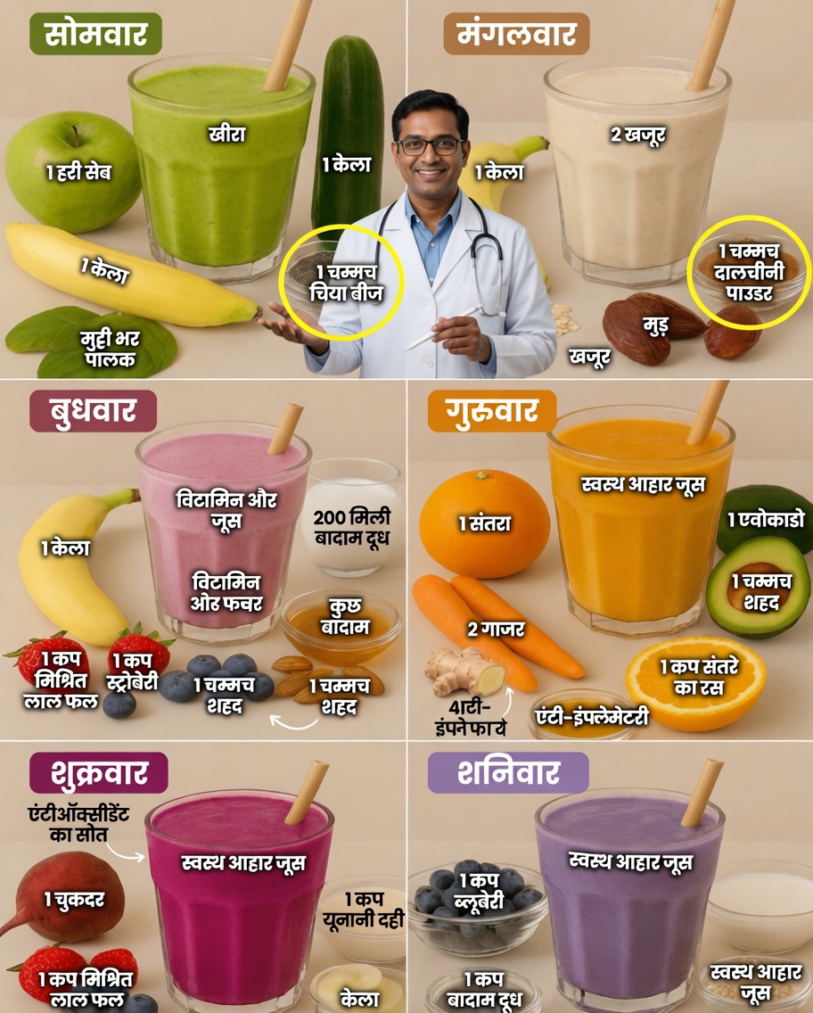 6 दिनों की स्मूदी चुनौती: आपके स्वास्थ्य के लिए एक ताज़गीभरा बढ़ावा