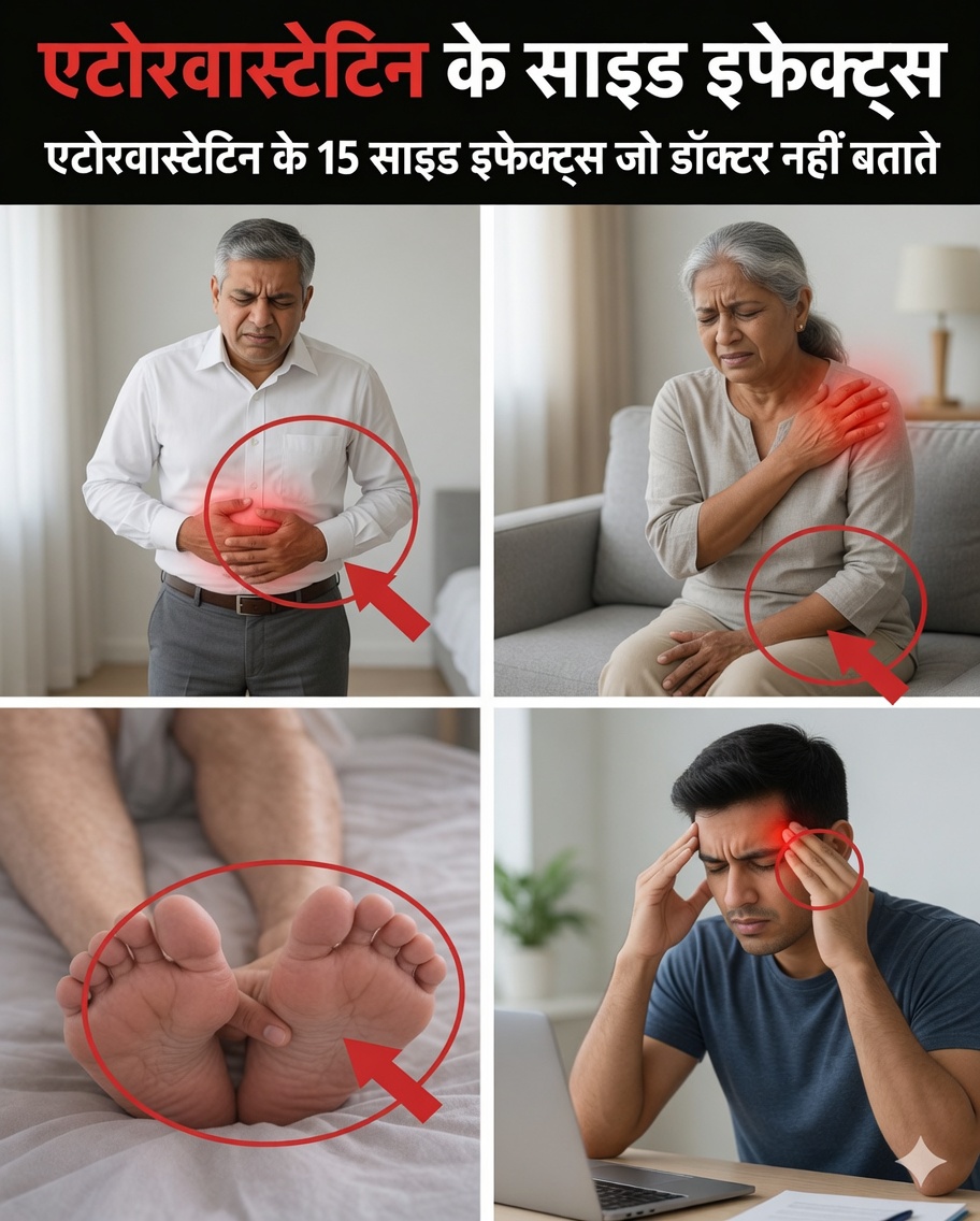 एटोरवास्टेटिन के 15 कम-ज्ञात दुष्प्रभाव — और व्यावहारिक कदम जो कई मरीज अपना रहे हैं
