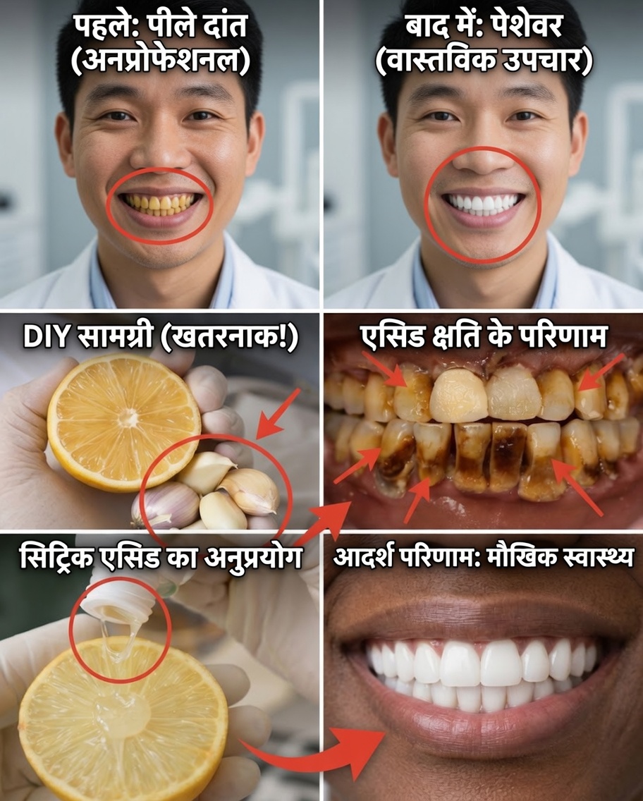 घर पर पीले पड़े दाँतों को सफेद करने के लिए केला, अदरक और नींबू का प्राकृतिक रहस्य