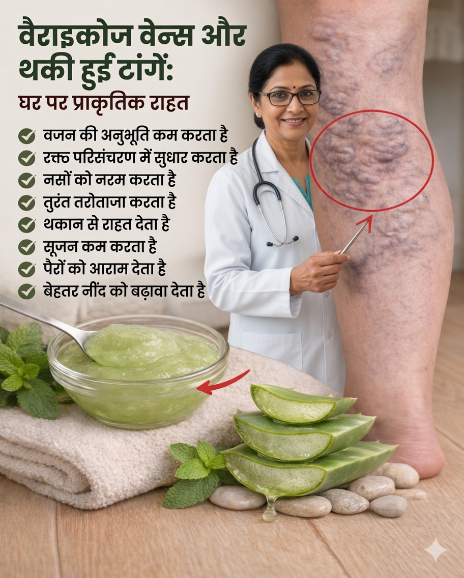 पैरों की थकान और वैरिकोज़ नसों के लिए घर पर बना एलोवेरा जेल: प्राकृतिक राहत जिसे आप घर पर बना सकते हैं